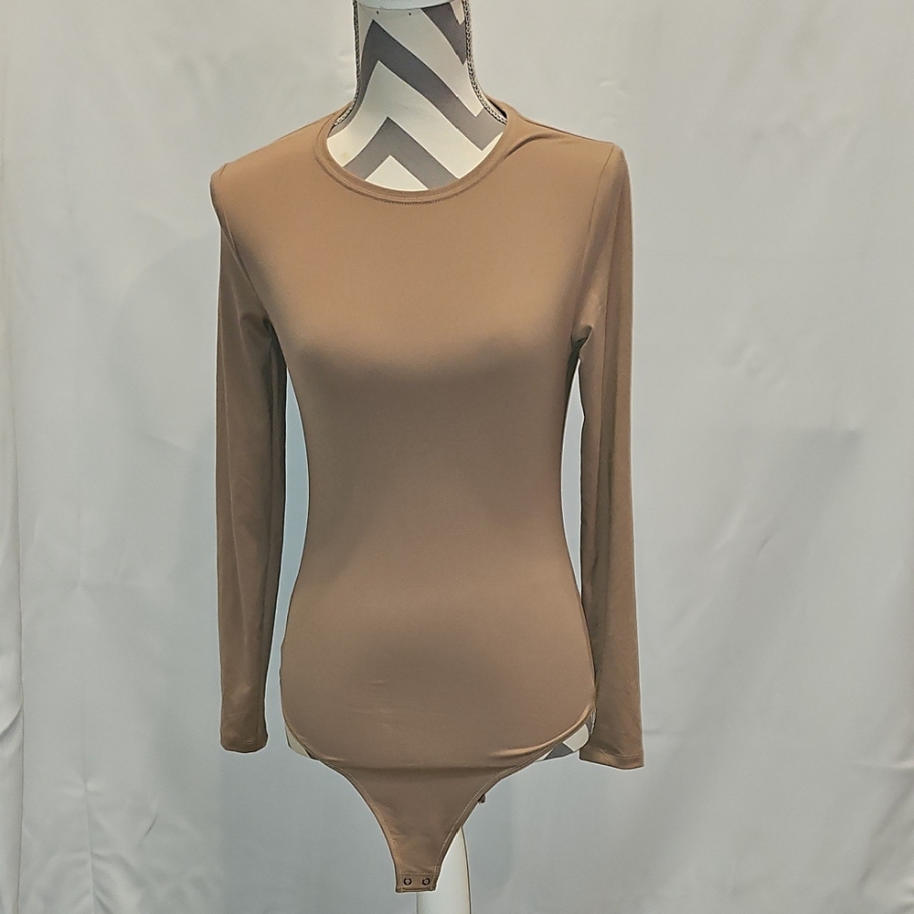Abercrombie & Fitch Tan Long Sleeve Bodysuit
